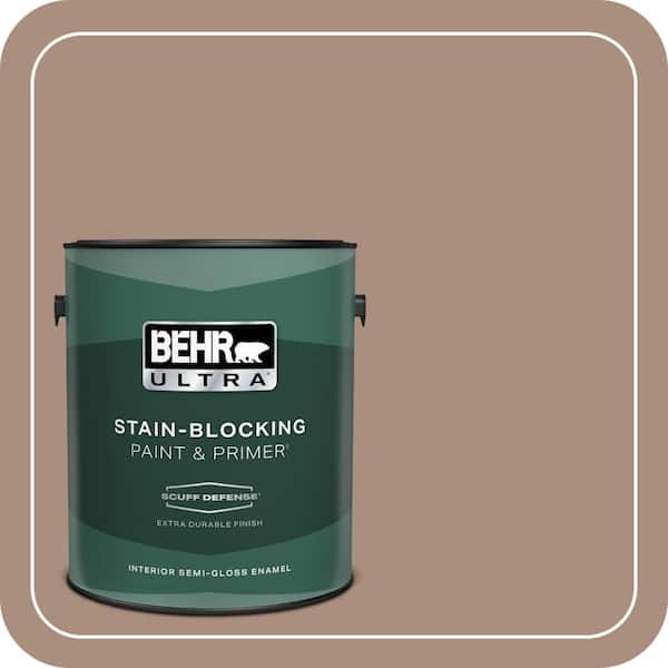 BEHR ULTRA 1 gal. #BNC-13 Cozy Cocoa Extra Durable Semi-Gloss Enamel Interior Paint & Primer