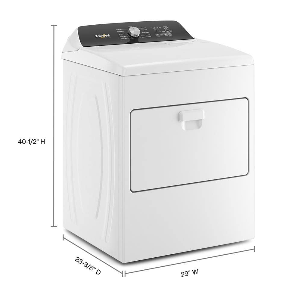 White 7.0 cu ft Electric Front Load Dryer with Moisture Sensing