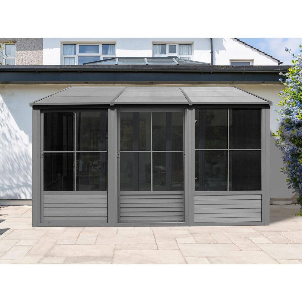 UPC 060051095462 product image for Florence Add-A-Room Wall Mounted Solarium 8 ft. x 16 ft. with Metal Roof in Slat | upcitemdb.com