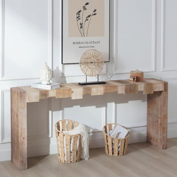 Noble House Flora 71 in. Multicolor Rectangle MDF Console Table with Step Block Design
