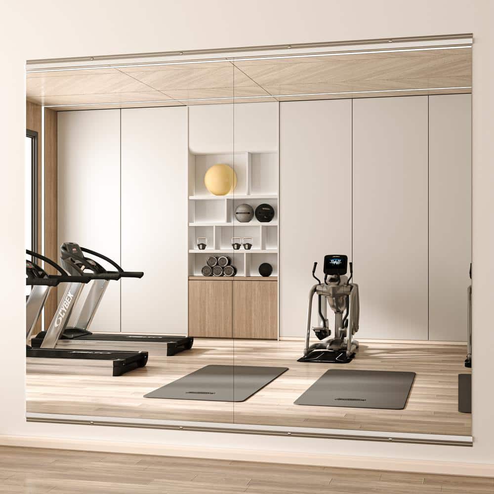 27 in. W x 45 in. H Rectangle Frameless Wall-Mounted HD Gym Mirror Dance Mi
