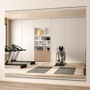 27 in. W x 45 in. H Rectangle Frameless Wall-Mounted HD Gym Mirror Dance Mirror Vanity Mirror, (Set of 2)