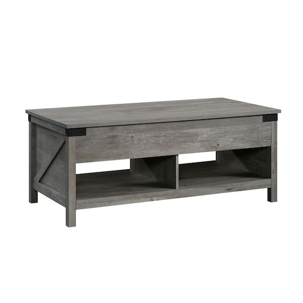SAUDER Bridge Acre 46 in. Mystic Oak Rectangle Composite Wood Coffee Table with Lift Top