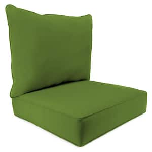 Sunbrella 24" x 24" Spectrum Cilantro Green Solid Rectangular Outdoor Deep Seating Chair Seat and Back Cushion Set