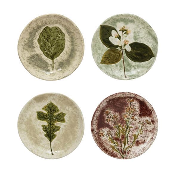 Storied Home Multicolor Hand-Painted Stoneware Plate (Set of 4)