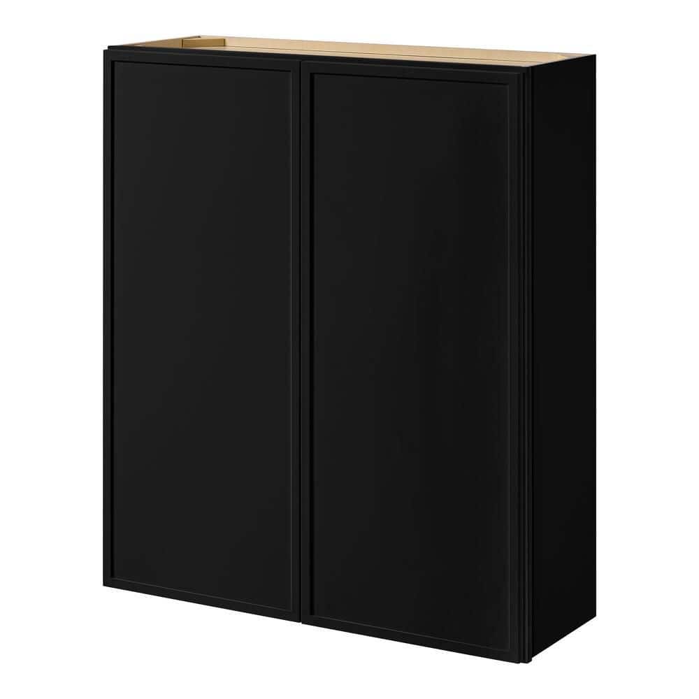 Leyton 36 in. W x 12 in. D x 42 in. H Ready to Assemble Plywood Slim Shaker Wall Kitchen Cabinet in Raven Black price history on PriceWatchPro