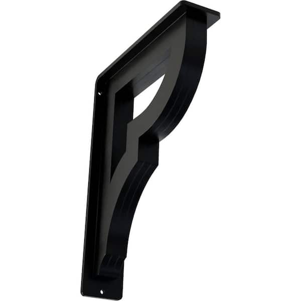 Ekena Millwork 2 in. x 10 in. x 7-1/2 in. Wrought Iron Triple Center Brace Bradford Bracket