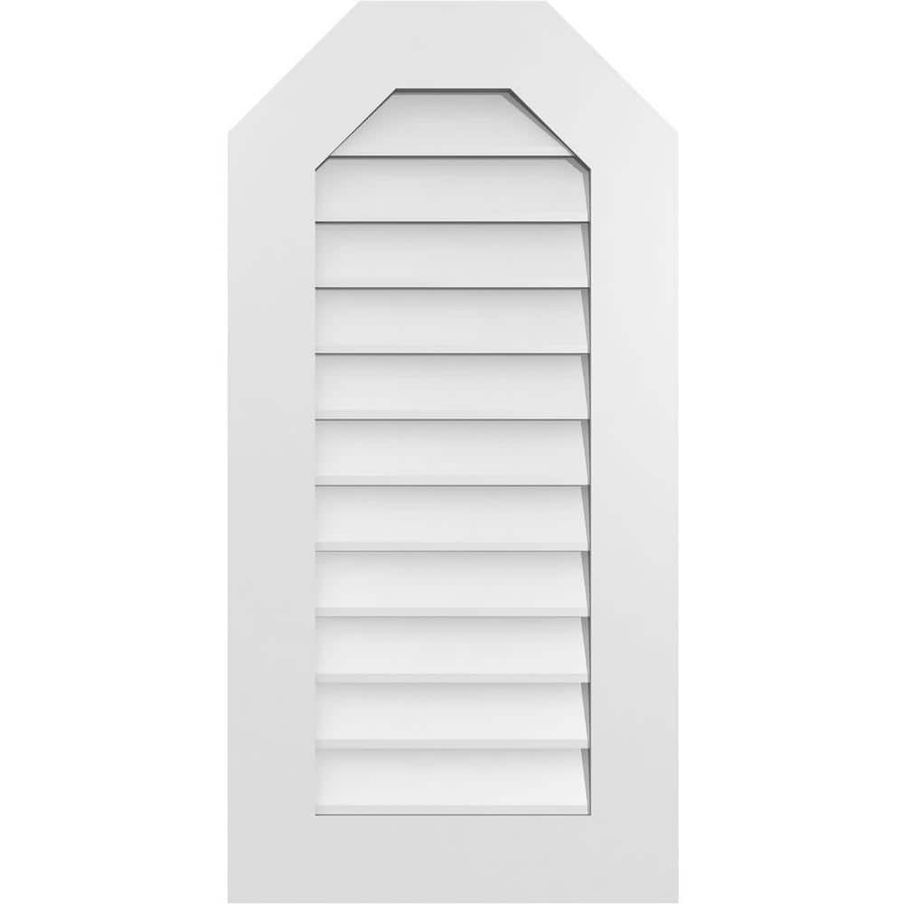 18 in. x 36 in. Octagonal Top Surface Mount PVC Gable Vent: Decorative with Standard Frame price history on PriceWatchPro