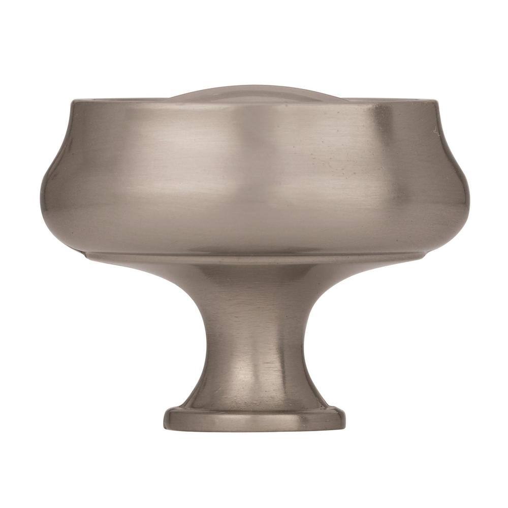 Satin Nickel Oval Cabinet Knob with Mounting Hardware