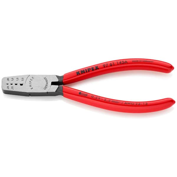 KNIPEX 5-3/4 in. Crimping Pliers for End Sleeves (Ferrules) with Plastic-Coated Handles
