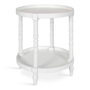 Bellport 20 in. White Round MDF Top End Table