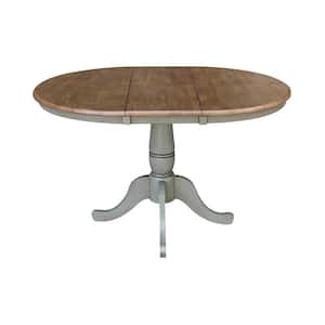 Hickory/Stone 36 in. x 48 in. Solid Wood Dining Pedestal Table