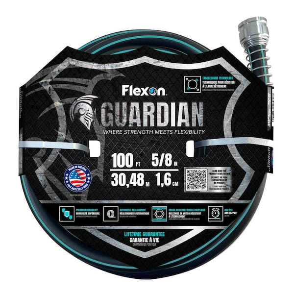 Flexon Guardian 5/8 in. Dia x 100 ft. Heavy-Duty Flexible Water Hose with TangleGuard Technology