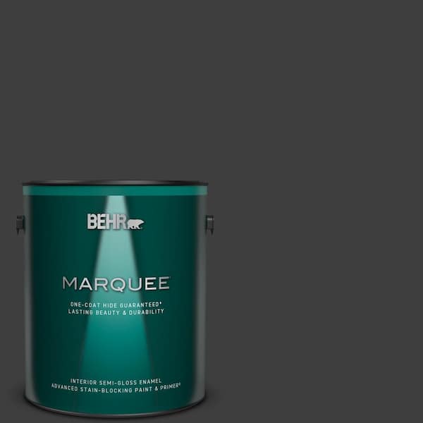 BEHR MARQUEE 1 gal. #T13-3 Black Lacquer Semi-Gloss Enamel Interior Paint & Primer
