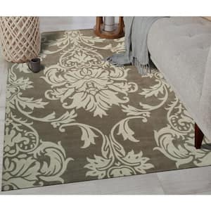 LT.Brown Hand-Tufted Wool Transitional Modern Tufted Rug, 9 ft. x 12 ft. Area Rug