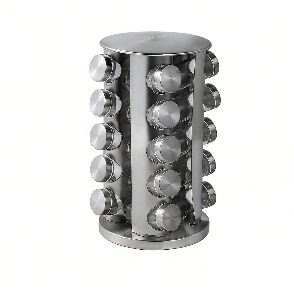 Revolving Countertop Spice Rack, Stainless Steel Seasoning Storage,  Spice Carousel Tower, Set of 20 Jars, Black price history on PriceWatchPro