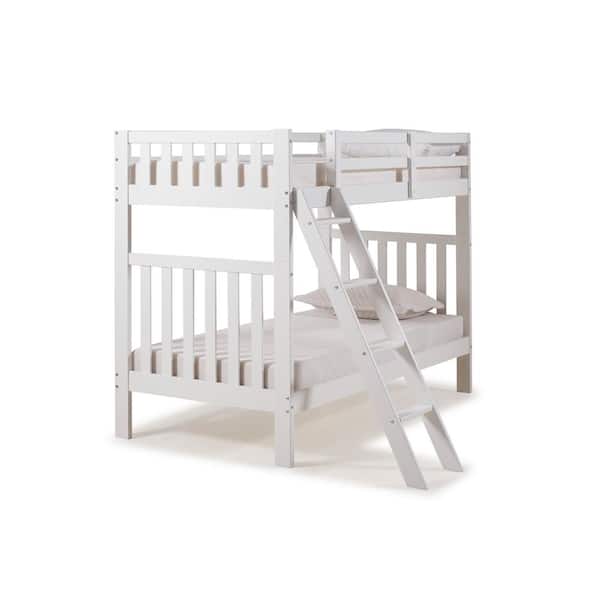 Alaterre Furniture Aurora White Twin Over Twin Bunk Bed
