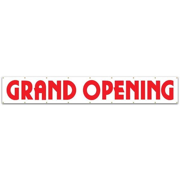 Lynch Sign 5 ft. x 3 ft. Red on White Vinyl Grand Opening Banner BA- 1 -  The Home Depot