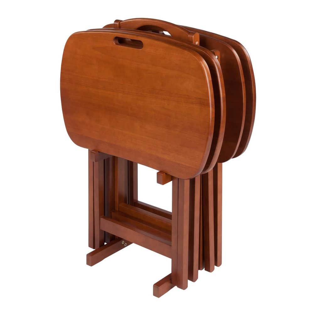 Lucca 15.67 in. Teak 5-Pieces Snack/End Table Set - thumbnail 4