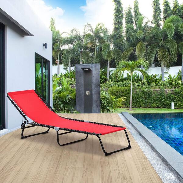 1-Piece 22.75 in. W x 77.5 in. D x 30 in. H Red Steel Adjustable