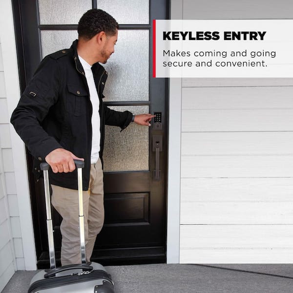 HomeConnect 918 Matte Black Contemporary Z-Wave Long Range Enabled Touchscreen Smart Lock with Convenient Keyless Entry