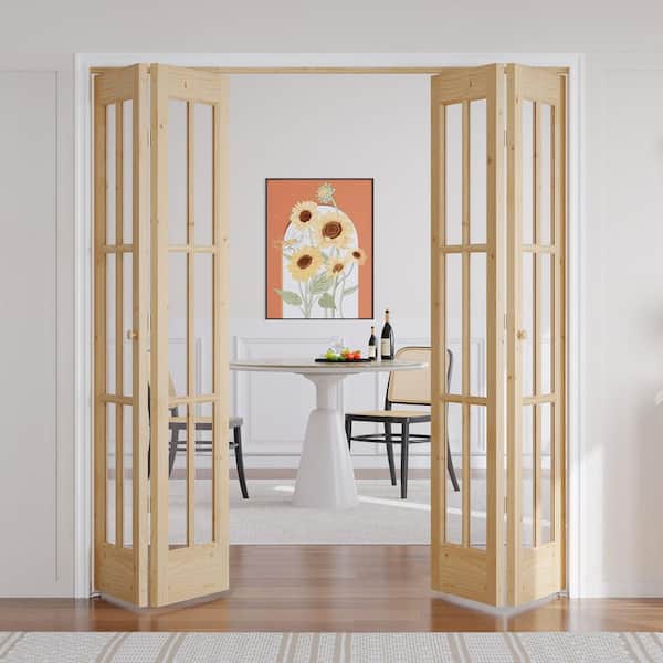 easelife 72 in. x 80 in. 6-Lite Clear Glass Solid Core Unfinished
