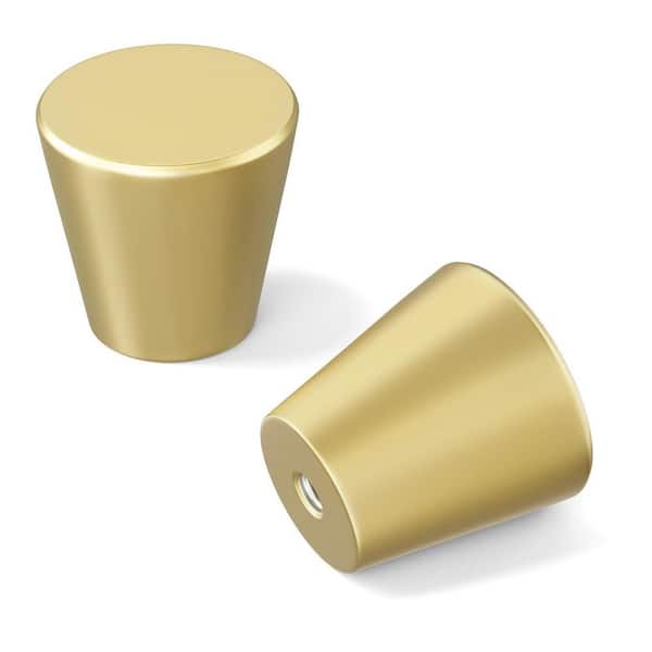10-Pack 0.94 in. Gold Knobs, Brushed Brass Cabinet Knobs, Small Drawer Pulls, Round Gold Kitchen Cabinet Hardware