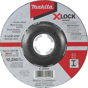 X-LOCK 5 in. x 1/4 in. x 7/8 in. 36-Grit Type 27 General Purpose Abrasive Grinding Wheel for Metal Grinding