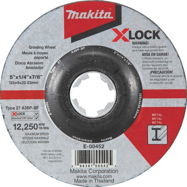 Makita X-LOCK 4-1/2 in. x 1/4 in. x 7/8 in. 36-Grit Type 27