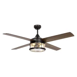 Mcmillion 52 in. Indoor Black Industrial Ceiling Fan with Remote Control and Light Kit