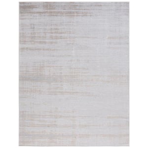 Martha Stewart Gray/Gold 9 ft. x 12 ft. Muted Striped Area Rug