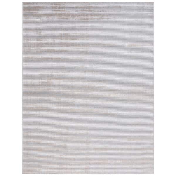 SAFAVIEH Martha Stewart Gray/Gold 9 ft. x 12 ft. Muted Striped Area Rug