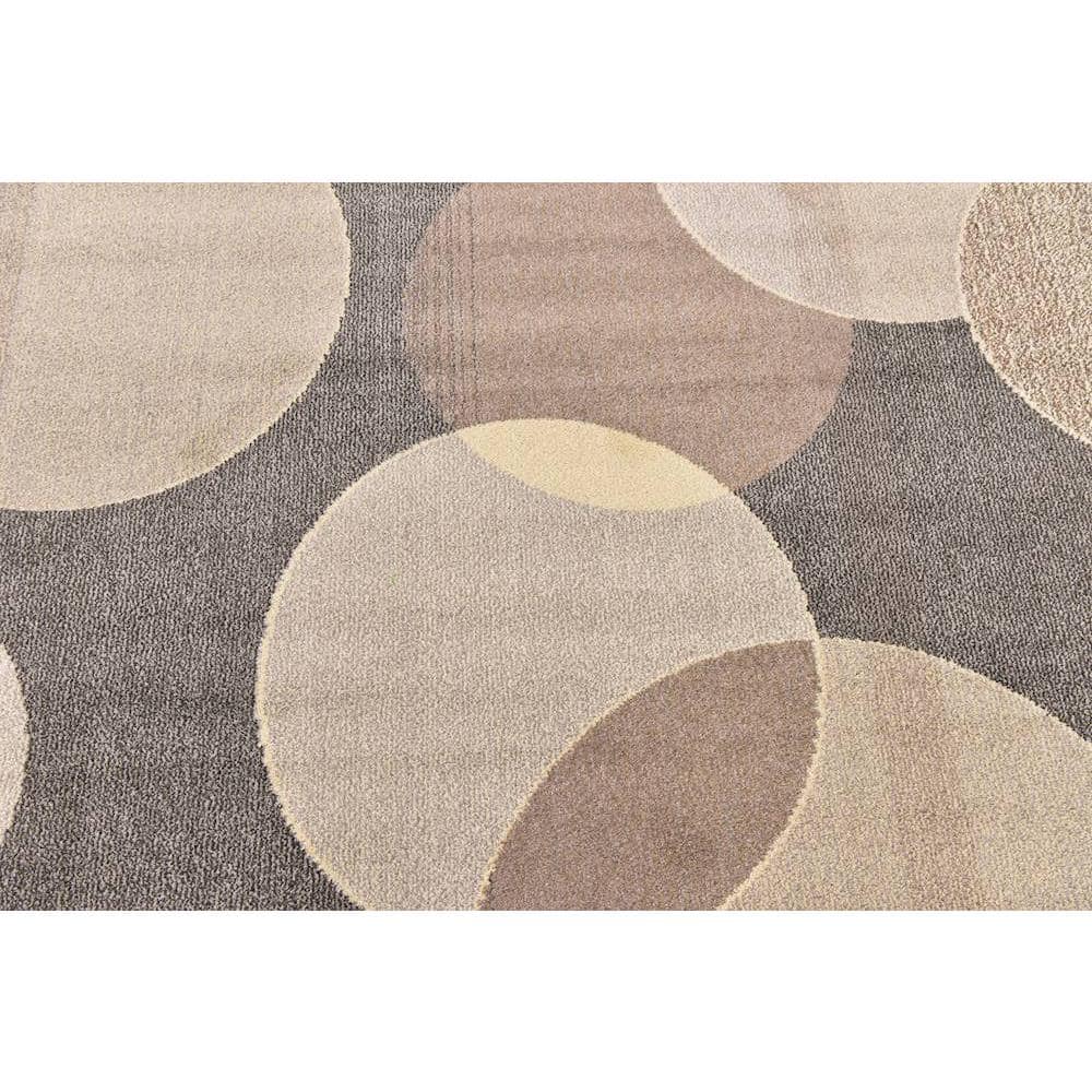 Chromatic Abstract Gray and Off-White 8' x 10' Area Rug
