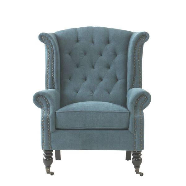 Home Decorators Collection Milo Chenille Teal Polyester Arm Chair
