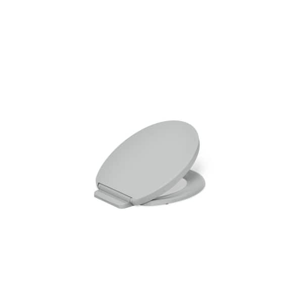 KOHLER Impro Readylatch Quiet-Close Round- Front Toilet Seat in Ice Grey