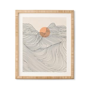 "Mountain Line Series No 1" by Iveta Abolina Bamboo Framed Abstract Art Print 14 in. x 16.5 in.