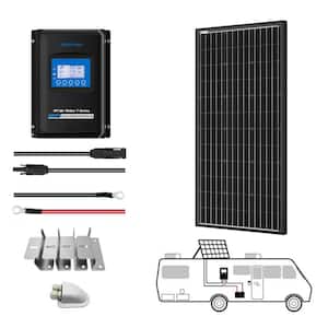200-Watt Black Monocrystalline OffGrid Solar Power Kit, 1 x 200-Watt Solar Panel with 30A MPPT Charge Controller