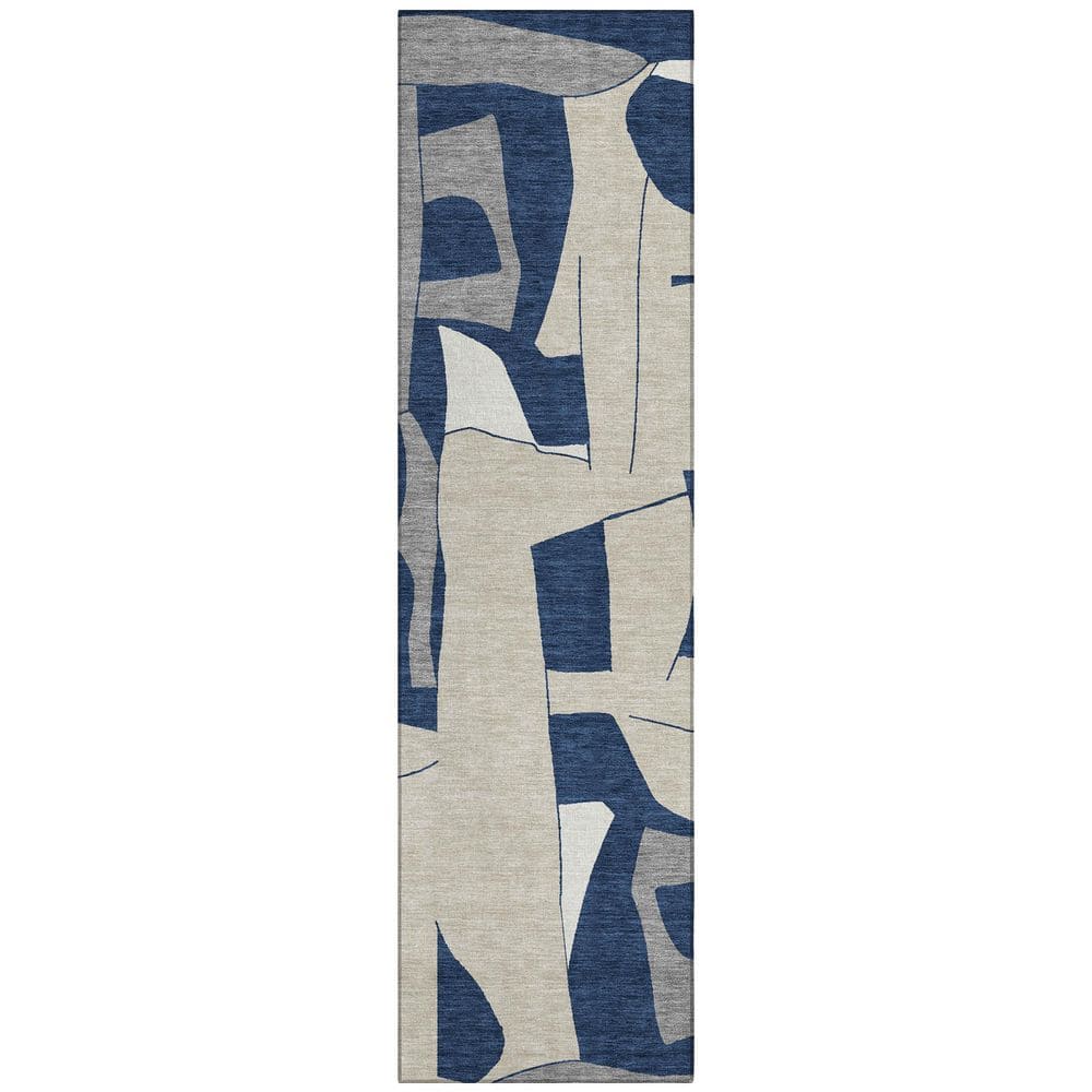 Chantille Machine Washable Indoor/Outdoor Abstract ACN2605 Navy 2 ft. x 7 ft. Runner Rug price history on PriceWatchPro
