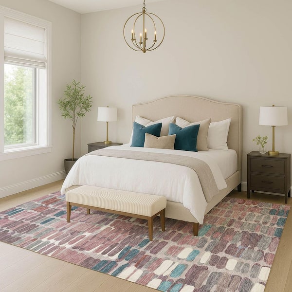 Chantille Machine Washable Indoor/Outdoor Abstract ACN2349 Blush 3 ft. x 4 ft. Area Rug