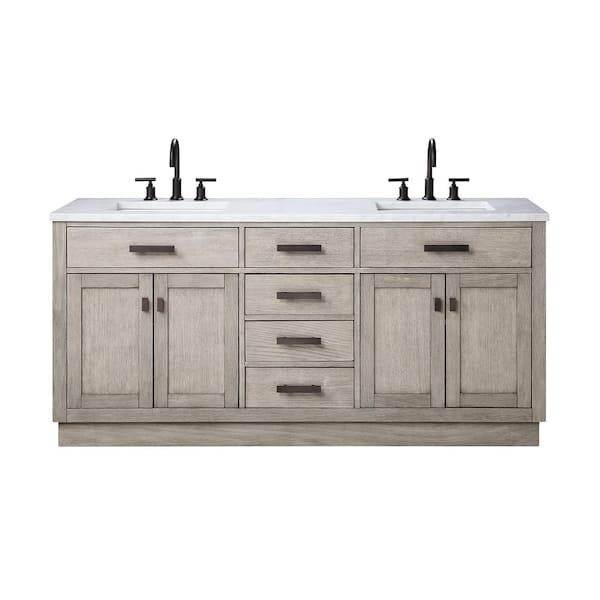 Grey Oak With Marble Vanity Top, 72 Inch Vanity Top Double Sink Wood