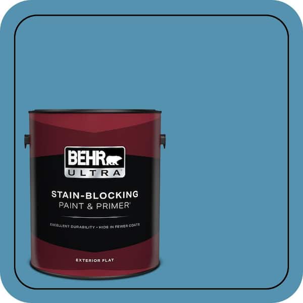 BEHR ULTRA 1 gal. #M490-5 Jet Ski Flat Exterior Paint & Primer