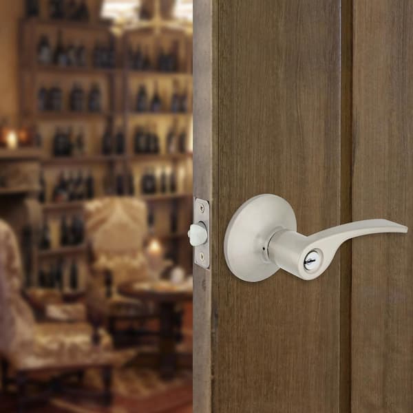 Kensington Satin Nickel Keyed Entry Door Lever