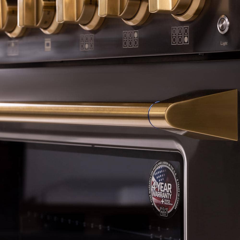 Gemstone 36" Titanium Stainless Steel Propane Gas Range with Gold Accents