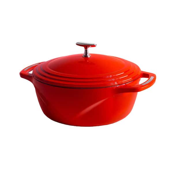 LODGE CAST IRON 6 qt. Cast Iron Dutch Oven in Red Cherry on Top