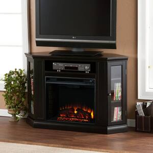 Hudson 48 in. W Convertible Media Electric Fireplace in Black