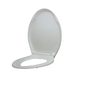 Elongated Slow Closed Front Toilet Seat with Quick Release Hinges in White