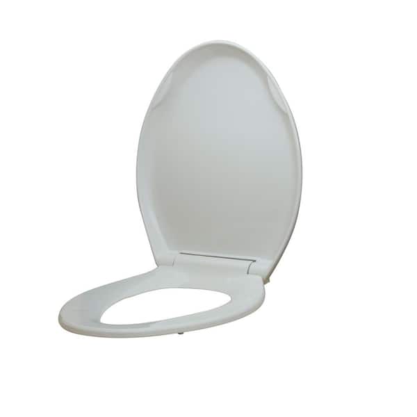 Glacier Bay Elongated Slow Closed Front Toilet Seat with Quick Release Hinges in White