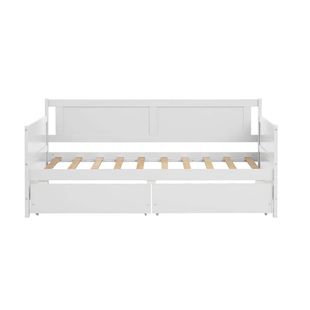 LUCKY ONE White Kid Daybed with 2-Drawers-EFC-W50426285 - The Home Depot