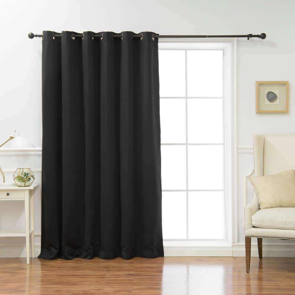 Best Home Fashion Black Grommet Blackout Curtain - 80 in. W x 84 in. L GROM_WIDE-80X84-BLACK