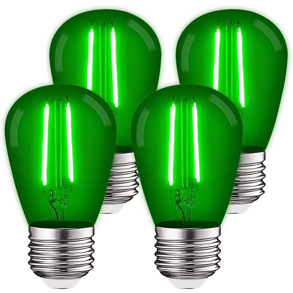 11-Watt Equivalent S14 Edison LED Green Light Bulb, 0.5-Watt, Outdoor String Light Bulb, UL, E26 Base Wet Rated (4-Pack) price history on PriceWatchPro